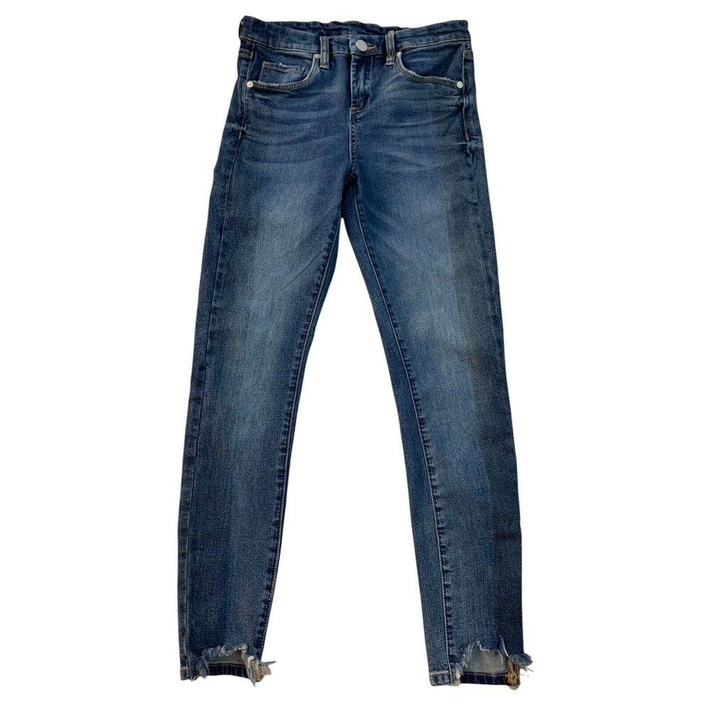 Blank NYC Women's size 26 The Great Jones Skinny Ripped Cuff Jeans Mid Rise